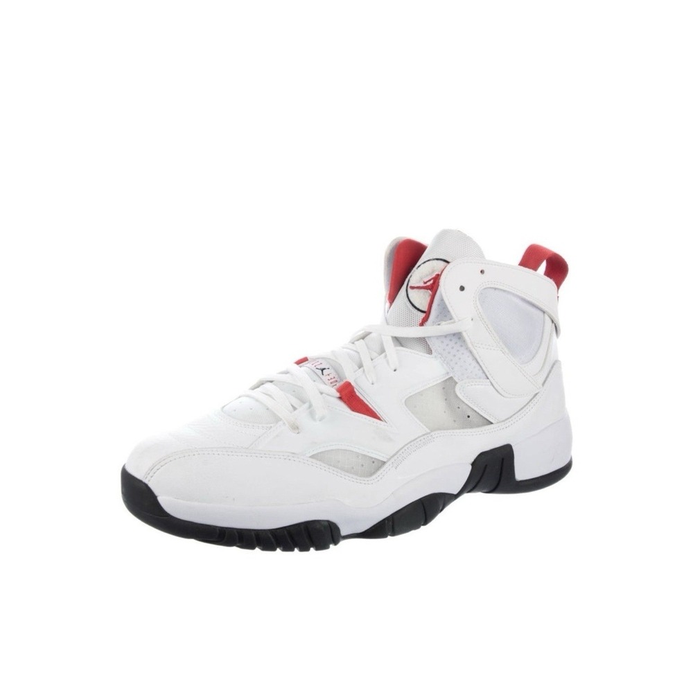 Jordan Jumpman Two Trey Mens Sneakers White Black Gym Red High Top Size 18